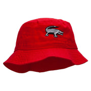 Gator Embroidered Bucket Hat - Red OSFM