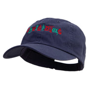 Artistic Christmas Logo Embroidered Low Profile Dyed Cotton Twill Cap - Navy OSFM