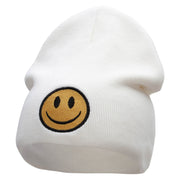 Smile Full Face Logo Embroidered Short Beanie