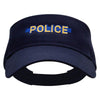 Blue Police Line Embroidered Cotton Twill Sun Visor