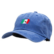 Mini Mexican Flag Embroidered Unstructured Cotton Cap