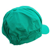 Number 0 Embroidered Cotton Elastic Newsboy Cap - Lime OSFM