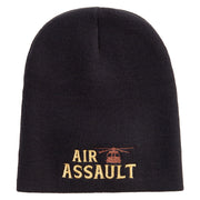 Air Assault Embroidered 8 Inch Short Beanie - Black OSFM