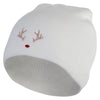 Rudolph Embroidered 8 inch Acrylic Short Blank Beanie - White OSFM