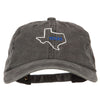 Texas with Map Outline Embroidered Washed Cotton Twill Cap