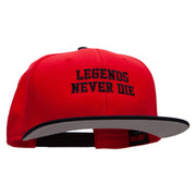 Legends Never Die Embroidered Wool Blend Pro Style 2 Tone Snapback - Black-Red OSFM