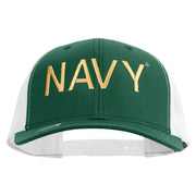 Licensed US Navy Embroidered Contrast Trucker Cap