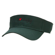 I Love Rugby Embroidered Cotton Twill Sun Visor - Dk-Green OSFM