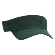 I Love Rugby Embroidered Cotton Twill Sun Visor - Dk-Green OSFM