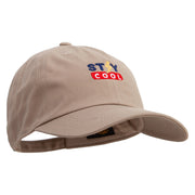 Stay Cool Embroidered Unstructured Cotton Twill Washed Cap - Khaki OSFM