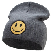 Smile Full Face Logo Embroidered Short Beanie