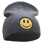 Smile Full Face Logo Embroidered Short Beanie