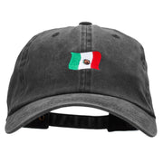 Mini Mexican Flag Embroidered Unstructured Cotton Cap