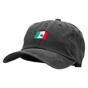 Mini Mexican Flag Embroidered Unstructured Cotton Cap