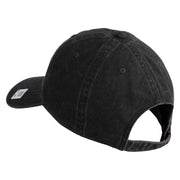 U.S. Marine Corps 1st Marine Division Embroidered Washed Solid Pigment Dyed Cotton Twill Brass Buckle Cap - Black OSFM