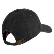 U.S. Marine Corps 1st Marine Division Embroidered Washed Solid Pigment Dyed Cotton Twill Brass Buckle Cap - Black OSFM