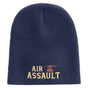 Helicopter Air Assault Embroidered 8 Inch Short Beanie