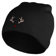 Rudolph Embroidered 8 inch Acrylic Short Blank Beanie - Black OSFM