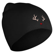 Rudolph Embroidered 8 inch Acrylic Short Blank Beanie - Black OSFM