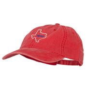 Texas with Map Outline Embroidered Washed Cotton Twill Cap