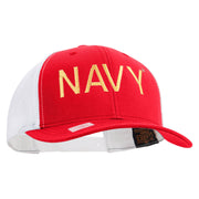 Licensed US Navy Embroidered Contrast Trucker Cap