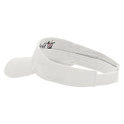 I Love Rugby Embroidered Cotton Twill Sun Visor - White OSFM