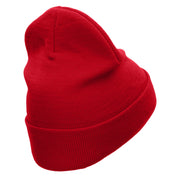 Ready to Shoot Embroidered 12 Inch Long Knitted Beanie - Red OSFM