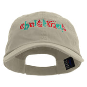 Artistic Christmas Logo Embroidered Low Profile Dyed Cotton Twill Cap - Putty OSFM