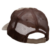 Baby Foot Print Embroidered Low Profile Special Cotton Mesh Cap - Khaki-Brown OSFM