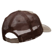 Baby Foot Print Embroidered Low Profile Special Cotton Mesh Cap - Khaki-Brown OSFM