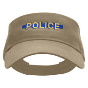 Blue Police Line Embroidered Cotton Twill Sun Visor