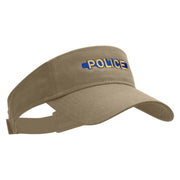 Blue Police Line Embroidered Cotton Twill Sun Visor