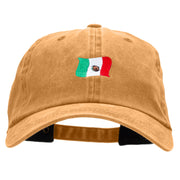 Mini Mexican Flag Embroidered Unstructured Cotton Cap