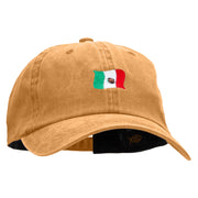 Mini Mexican Flag Embroidered Unstructured Cotton Cap