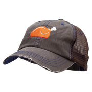 Turkey Is Served Embroidered Frayed Mesh Cap