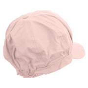 Number 0 Embroidered Cotton Elastic Newsboy Cap - Pink OSFM