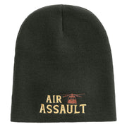 Air Assault Embroidered 8 Inch Short Beanie - Dk-Grey OSFM