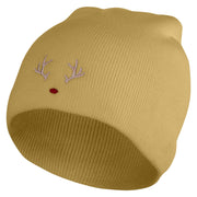 Rudolph Embroidered 8 inch Acrylic Short Blank Beanie - Khaki OSFM