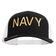 Licensed US Navy Embroidered Contrast Trucker Cap