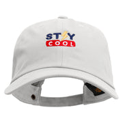 Stay Cool Embroidered Unstructured Cotton Twill Washed Cap - White OSFM