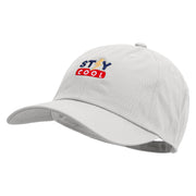 Stay Cool Embroidered Unstructured Cotton Twill Washed Cap - White OSFM