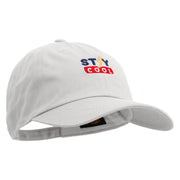 Stay Cool Embroidered Unstructured Cotton Twill Washed Cap - White OSFM