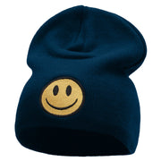 Smile Full Face Logo Embroidered Short Beanie