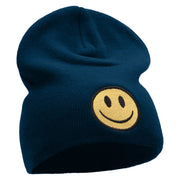 Smile Full Face Logo Embroidered Short Beanie