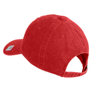 U.S. Marine Corps 1st Marine Division Embroidered Washed Solid Pigment Dyed Cotton Twill Brass Buckle Cap - Red OSFM