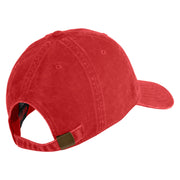 U.S. Marine Corps 1st Marine Division Embroidered Washed Solid Pigment Dyed Cotton Twill Brass Buckle Cap - Red OSFM