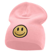 Smile Full Face Logo Embroidered Short Beanie