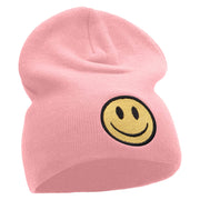 Smile Full Face Logo Embroidered Short Beanie