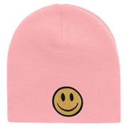 Smile Full Face Logo Embroidered Short Beanie