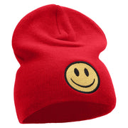 Smile Full Face Logo Embroidered Short Beanie